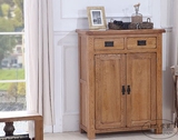 欧式现代简约纯实木家具美国白橡木两门鞋柜储藏柜玄关桌进门柜