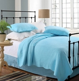 纯棉水洗 绗缝被空调被夏凉被 全棉纯色单双人简约床盖 可作床单