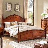 实木床 美式乡村床 欧式雕刻1.5米大1.8婚床 卧室双人床 工厂定制
