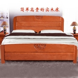 简约现代欧式白色全实木床双人床橡木床储物高箱床1.5 1.8米婚床