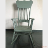 美式欧式实木摇椅休闲椅小户型单人椅卧室简约休憩椅颜色多可定制