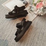 6度2016夏季新款韩版黑色百搭防水台罗马厚底鞋增高凉鞋女潮X5301