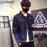 gthomme2016秋季新款男士牛仔夹克 修身韩版青少年牛仔外套上衣潮