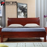 【信和家具】纯实木水曲柳大床网络专供，新品可调高低床架床特价
