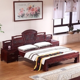 陈桥玉成缅甸红酸枝木1.8米双人床简约现代仿古卧室家具双人床