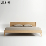 北欧实木床 清木堂 现代简约 白蜡木床双人床定制定做高脚1.8米床