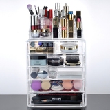 化妆品收纳盒 高抽屉透明整理盒 彩妆护肤品盒子 桌面化妆盒包邮