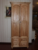 美国红橡木纯实木美式乡村木蜡油环保家具手工雕花原木色二门衣柜