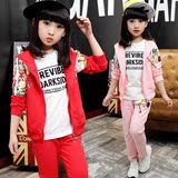 女童春装2016新款套装韩版中大童卫衣运动两件套儿童纯棉衣服童装