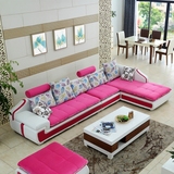 简约现代布艺沙发大小户型客厅贵妃沙发 可拆洗布艺转角沙发组合