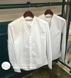 APM韩国男装代购 韩版绅士纯色修身立领长袖休闲衬衫 简约质感