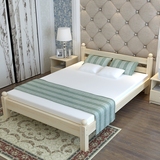 新款 纯实木床单人床简约松木床双人床儿童床成人床硬板床1.5 1.8