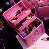 化妆箱韩国专业多层化妆品收纳包硬防水洗漱包女可爱化妆包大容量