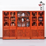 中式仿古家具 实木榆木 书架书柜三件套 组合柜 明清古典 置物架