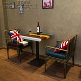 北欧美式酒吧桌椅餐厅餐椅咖啡馆创意个性复古工业风铁艺桌椅组合