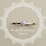 清新简约裸钻韩版订婚戒指女玫瑰金钛钢饰品指环关节戒不掉色包邮