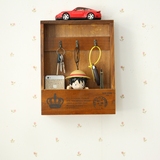 创意家居收纳盒壁挂钥匙手机储物盒实木质墙挂钥匙箱客厅装饰挂钩