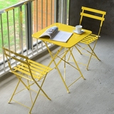 铁艺折叠户外桌椅三件套组合阳台庭院休闲咖啡厅奶茶店星巴克桌椅