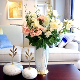 现代欧式家居装饰品摆件 客厅桌面陶瓷花瓶花插花器摆饰仿真花艺