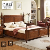 欧式床实木双人床美式乡村简约雕花原木婚床公主床卧室家具1.8米