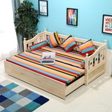 实木欧式沙发床大抽屉推拉床沙发床1.8坐卧两用多功能双人床1.5