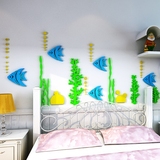 海底世界鱼儿童房卡通水晶亚克力立体墙贴沐浴卫生间浴室瓷砖墙贴