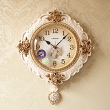 美式复古钟表欧式挂钟客厅静音田园艺术摆钟创意壁钟大号豪华时钟