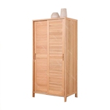简约全实木衣柜两门原木色衣柜整体4门实木衣柜移门柜推拉门衣橱