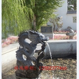 大理石水池庭院花园喷泉喷水龙头吐水兽动物雕塑仿古石雕流水摆件
