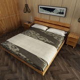 全实木床白橡宜家床日式现代双人床1.5米1.8米北欧板式床简约粗腿