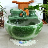 景德镇陶瓷流水器喷泉摆件客厅家具装饰创意鱼缸办公室礼品加湿器