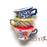 【满38包邮】出口日本 立体手绘茶杯磁贴3D创意树脂冰箱贴装饰品