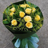 11朵黄玫瑰花束青岛鲜花同城速递生日爱情表白送女友预定送花上门