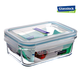 韩国进口三光云彩耐热钢化玻璃保鲜盒长方形饭盒微波炉午餐便当盒