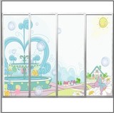 定做窗户玻璃贴膜 卫生间 厨房移门玻璃贴纸 窗花 卡通庄园YM198