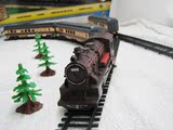 8米5节大型仿真蒸汽车头客车专列电动轨道玩具火车模型 有视频
