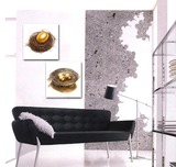 装饰画现代客厅墙画无框画时尚壁画水晶挂画金蛋蛋双联画黑白抽象