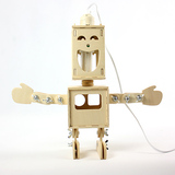 DIY拼装双面小子机器人台灯  创意木质台灯