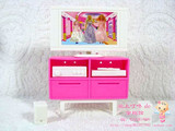 芭比娃娃的家 家具配件玩具 电视柜组合 电视机功放碟机遥控音箱