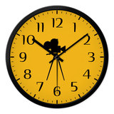 摩门客厅怀旧创意金属挂钟黄色摄影机老式播放机时尚静音挂表时钟