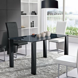 黑色大理石餐台/现代时尚不锈钢餐桌椅组合/长方形饭桌1桌4椅Y105