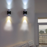 LED壁灯现代简约床头 欧式 卧室 客厅创意上下打光壁灯过道灯射灯