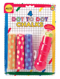 美国ALEX进口品牌儿童绘画专用炫彩粉笔安全卫生粉笔套之4支