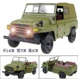 升辉1:24北京吉普212军事汽车模型玩具声光版开门合金回力真车模