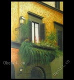 欧洲街道风景微喷绘打印刷高清高仿客厅酒店卧室走廊有框油画促销