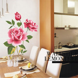 第三代可移除花朵墙贴纸 卧室客厅饭厅餐厅婚庆 牡丹玫瑰花Y8009