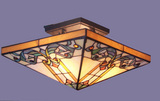 摩洛哥风情四方半吸顶灯具儿童Tiffany 卧室书房复古欧式怀旧灯饰