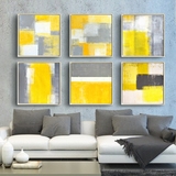 黄与灰 简约抽象装饰画现代客厅沙发墙挂画卧室餐厅壁画办公室画