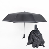 新品全自动条纹伞自开收折叠雨伞黑胶防紫外线遮阳伞女男士商务伞