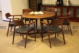 简约现代实木圆形餐桌椅组合小户型宜家餐桌饭桌圆桌6人家用 特价